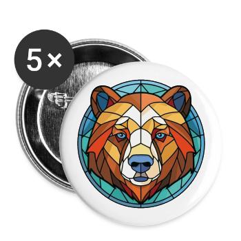 Himalaya-Bär Buntes Aquarell Tier Cartoon - Buttons groß 56 mm (5er Pack) - Weiß - Vorne