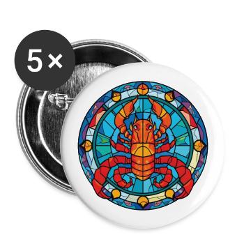 Scorpion Colorful Watercolor Animal Illustration - Buttons large 2.2''/56 mm (5-pack) - white - Front