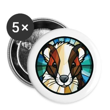 Skunk Aquarelle Colorée Animal Illustration D’animaux De Compagnie - Lot de 5 grands badges (56 mm) - blanc - Devant