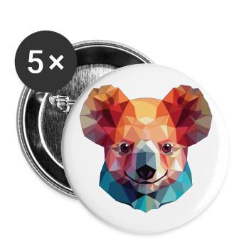 Koala buntes Aquarell Tier Haustier Illustration - Buttons groß 56 mm (5er Pack) - Weiß - Vorne