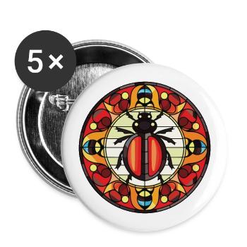 Marienkäfer Buntes Aquarell Tier Illustration - Buttons groß 56 mm (5er Pack) - Weiß - Vorne