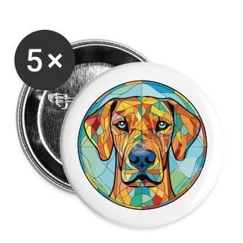 Rhodesian Ridgeback Dog Colorful Watercolor Pet - Buttons large 2.2''/56 mm (5-pack) - white - Front