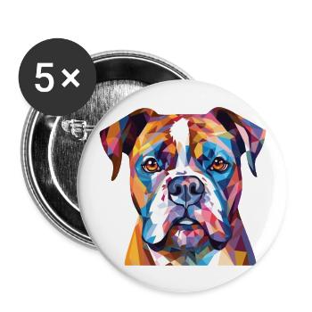 American Bulldog Dog Breed Watercolor Illustration - Buttons large 2.2''/56 mm (5-pack) - white - Front