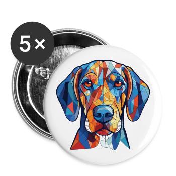 American Blue Gascogne Hund Rasse Aquarell - Buttons groß 56 mm (5er Pack) - Weiß - Vorne