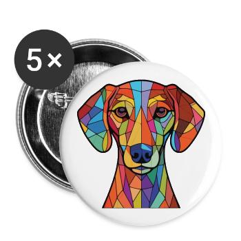 Azawakh chien race coloré aquarelle Illustration - Lot de 5 grands badges (56 mm) - blanc - Devant