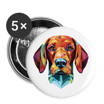 Bavarian Mountain Hound Dog Breed Watercolor Glass - Buttons large 2.2''/56 mm (5-pack) - white - Front