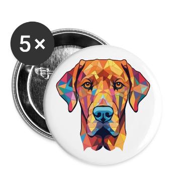Rhodesian Ridgeback chien race aquarelle colorée - Lot de 5 grands badges (56 mm) - blanc - Devant