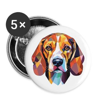 Illustration à l’aquarelle de race de chien Fousek Cesky - Lot de 5 grands badges (56 mm) - blanc - Devant