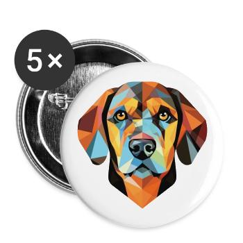 Berger De Beauce Hunderasse Aquarell Illustration - Buttons groß 56 mm (5er Pack) - Weiß - Vorne