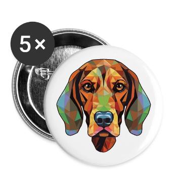 Black Forest Hound Dog Breed Colorful Watercolor - Buttons large 2.2''/56 mm (5-pack) - white - Front