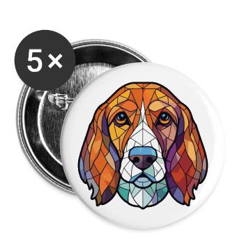 Bosnian Coarse Haired Hound Dog Breed Watercolor - Buttons large 2.2''/56 mm (5-pack) - white - Front