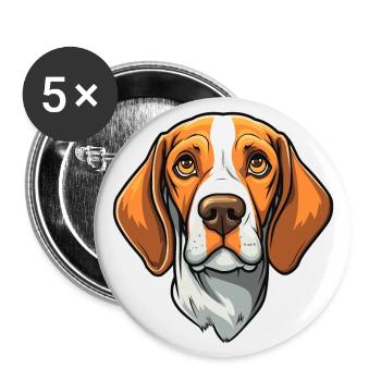 Ariege Pointer Hund Rasse Cartoon Kawaii Illustrati - Buttons groß 56 mm (5er Pack) - Weiß - Vorne