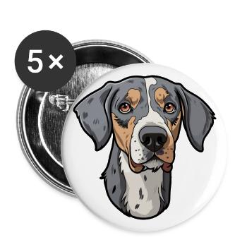 Catahoula Cur Race De Chien Cartoon Kawaii Illustratio - Lot de 5 grands badges (56 mm) - blanc - Devant