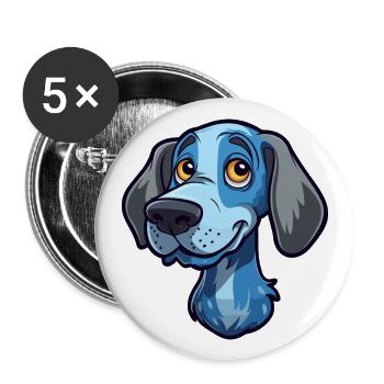 Bleu De Gascogne Race De Chien Cartoon Kawaii Illustra - Lot de 5 grands badges (56 mm) - blanc - Devant