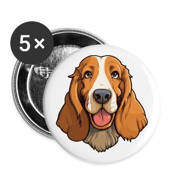 Austrian Brandlbracke Dog Breed Cartoon Kawaii Ill - Buttons large 2.2''/56 mm (5-pack) - white - Front