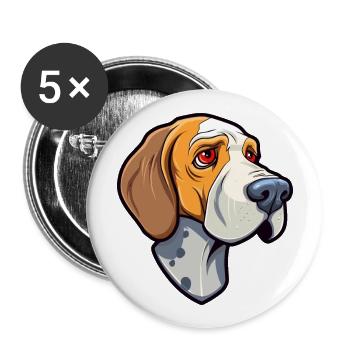 Cao De Castro Laboreiro Race De Chien Cartoon Kawaii I - Lot de 5 grands badges (56 mm) - blanc - Devant