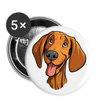 Broholmer Hunderasse Karikatur Kawaii Illustration - Buttons groß 56 mm (5er Pack) - Weiß - Vorne