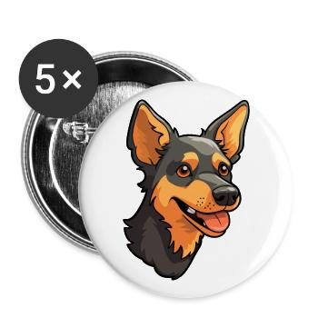 Lancashire Heeler Dog Breed Cartoon Kawaii Illustr - Buttons large 2.2''/56 mm (5-pack) - white - Front