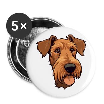 Irish Terrier Dog Breed Cartoon Kawaii Illustratio - Buttons large 2.2''/56 mm (5-pack) - white - Front