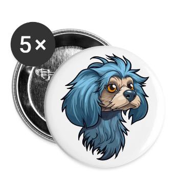 Griffon Bleu De Gascogne Race De Chien Cartoon Kawaii - Lot de 5 grands badges (56 mm) - blanc - Devant