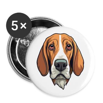 Estnischer Jagdhund Rasse Cartoon Kawaii Illustrati - Buttons groß 56 mm (5er Pack) - Weiß - Vorne