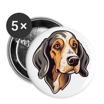 Polnische Jagdhunderasse Karikatur Kawaii Illustrati - Buttons groß 56 mm (5er Pack) - Weiß - Vorne