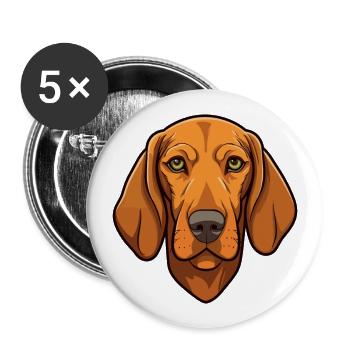 Redbone Coonhound Dog Breed Cartoon Kawaii Illustr - Buttons large 2.2''/56 mm (5-pack) - white - Front