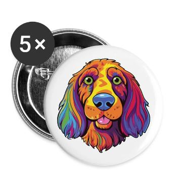 Armenische Gampr Hunderasse Karikatur Kawaii Illustrati - Buttons groß 56 mm (5er Pack) - Weiß - Vorne