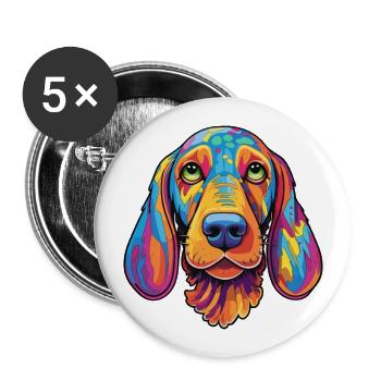 American Waterhound Dog Breed Cartoon Kawaii Illus - Buttons large 2.2''/56 mm (5-pack) - white - Front