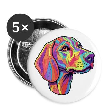 Azawakh race de chien dessin animé Kawaii Illustration - Lot de 5 grands badges (56 mm) - blanc - Devant