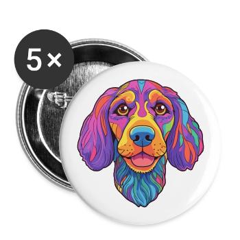 Aryan Molossus Dog Breed Cartoon Kawaii Illustrati - Lot de 5 grands badges (56 mm) - blanc - Devant