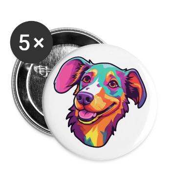 Danois Suédois Farmdog Race Chien Cartoon Kawaii Il - Lot de 5 grands badges (56 mm) - blanc - Devant