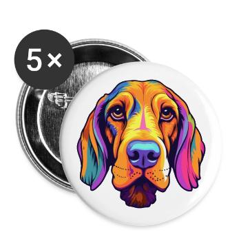 Estnischer Jagdhund Rasse Cartoon Kawaii Illustrati - Buttons groß 56 mm (5er Pack) - Weiß - Vorne