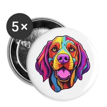 French Gascony Pointer Dog Breed Cartoon Kawaii Il - Buttons large 2.2''/56 mm (5-pack) - white - Front