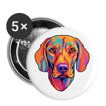 Hongrois Vizsla Chien Race Cartoon Kawaii Illustra - Lot de 5 grands badges (56 mm) - blanc - Devant