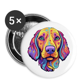 Jamthund Dog Breed Cartoon Kawaii Illustration - Buttons large 2.2''/56 mm (5-pack) - white - Front