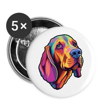 Latvian Hound Dog Breed Cartoon Kawaii Illustratio - Buttons large 2.2''/56 mm (5-pack) - white - Front
