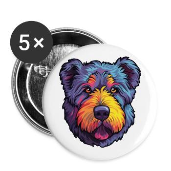 Bouvier Des Ardennes Race De Chien Cartoon Kawaii Illu - Lot de 5 grands badges (56 mm) - blanc - Devant