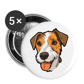 Parson Russell Terrier Dog Breed Cartoon Kawaii Il - Buttons large 2.2''/56 mm (5-pack) - white - Front