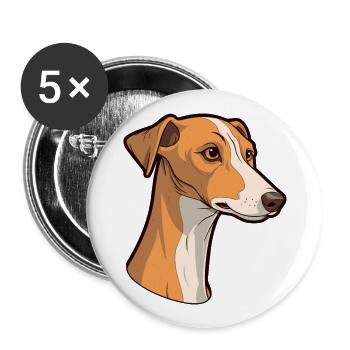 Vieux lévrier croate race de chien dessin animé Kawaii I - Lot de 5 grands badges (56 mm) - blanc - Devant