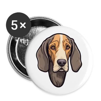 Schwarzwälder Hund Rasse Cartoon Kawaii Illust - Buttons groß 56 mm (5er Pack) - Weiß - Vorne