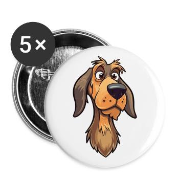 Drentse Patrijshond Race De Chien Cartoon Kawaii Illus - Lot de 5 grands badges (56 mm) - blanc - Devant