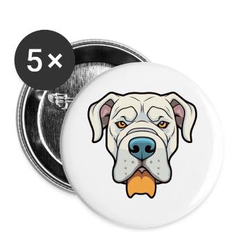 Dogue Argentino Chien Race Dessin animé Kawaii Illustrati - Lot de 5 grands badges (56 mm) - blanc - Devant