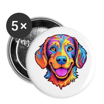 Rafeiro Do Alentejo Race De Chien Cartoon Kawaii Illus - Lot de 5 grands badges (56 mm) - blanc - Devant