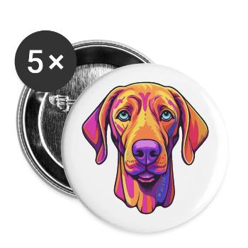Rhodesian Ridgeback Dog Breed Cartoon Kawaii Illus - Buttons large 2.2''/56 mm (5-pack) - white - Front