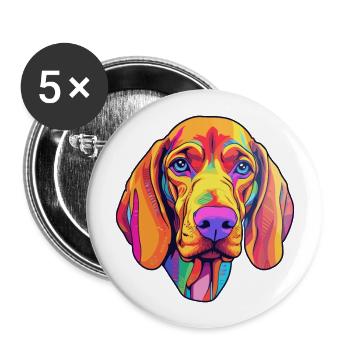Redbone Coonhound Dog Breed Cartoon Kawaii Illustr - Buttons large 2.2''/56 mm (5-pack) - white - Front