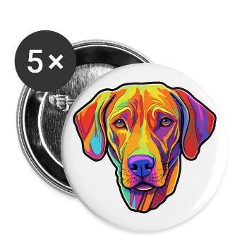 Rhodesian Ridgeback Dog Breed Cartoon Kawaii Illus - Buttons large 2.2''/56 mm (5-pack) - white - Front