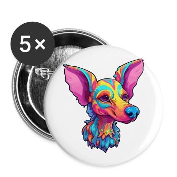 Peruvian Hairless Dog Breed Cartoon Kawaii Illustr - Buttons large 2.2''/56 mm (5-pack) - white - Front