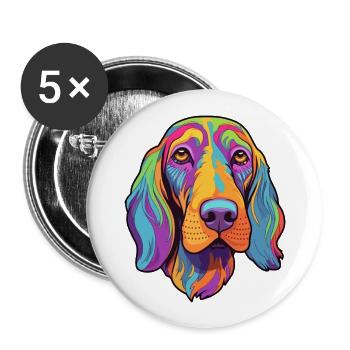 Poitevin Hound Dog Breed Cartoon Kawaii Illustrati - Buttons large 2.2''/56 mm (5-pack) - white - Front