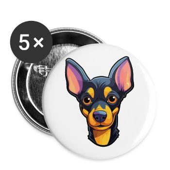 Jouet Manchester Terrier Race De Chien Dessin Animé Kawaii Il - Lot de 5 grands badges (56 mm) - blanc - Devant